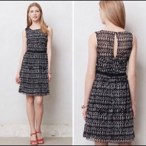Anthropologie Postmark Floral Dot Ruched Dress